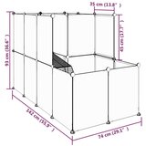 vidaXL Ograda za male živali črna 142x74x93 cm PP in jeklo | Shoptok.si