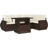 vidaXL 6-dijelni set vrtnih sofa od poliratana s jastucima smeđi | shoptok.hr