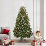vidaXL Umjetno božićno drvce S LED lampica Zelena 210 cm PVC i metal | shoptok.hr