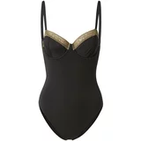 Calvin Klein Swimwear Jednodijelni kupaći kostim svijetlobež / crna