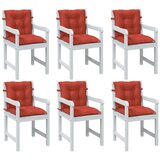 vidaXL Jastuci za stolice 6 kom prošarano crvena 100x50x7 cm tkanina | shoptok.hr