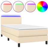  box spring s madracem LED krem 90x200 cm od tkanine | shoptok.hr
