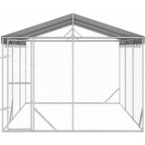 Vanjski kavez za pse s krovom srebrni 3 x 4,5 x 2,5 m čelični | shoptok.hr