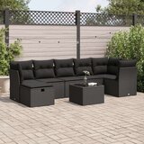 vidaXL 8-dijelni set vrtnih sofa od poliratana s jastucima crni | shoptok.hr