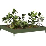  Povišena vrtna gredica maslinastozeleni 100x100x18,5 cm čelik | Eponuda.ba