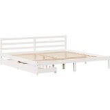 vidaXL Posteljni okvir s predali bel 180x200 cm trdna borovina, (21292514) Cene