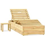 Maison Chic Ležalnik - Sončna ležalnik z mizico zelena impregnirana borovina, (22043045) | Shoptok.si