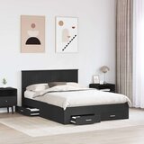  Konstrukcija postelje Črna 135 x 190 cm Konstruiran les, (5000103566) | Shoptok.si