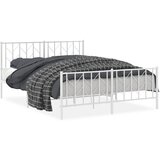 Furnova Kovinski posteljni okvir z vzglavjem in vznožjem bel 150x200 cm, (21941876) | Shoptok.si