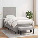  Krevet s oprugama i madracem svjetlosivi 100x200 cm od tkanine | shoptok.hr