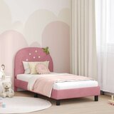  Otroški posteljni okvir z vznožjem Roza 80 x 160 cm Žamet, (5000104603) | Shoptok.si