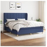  Box spring postelja z vzmetnico modra 180x200 cm blago | Shoptok.si