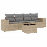 vidaXL 5-dijelni vrtni set sofa s jastucima bež od poliratana | shoptok.hr
