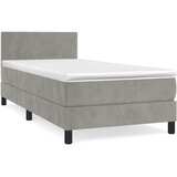 Box spring krevet s madracem svjetlosivi 100x200 cm baršunasti | shoptok.hr