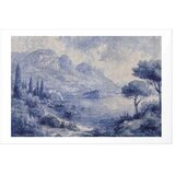  Plakat - Blue Bay - Italian Landscape of Lake Como Painted in Blue Ink 42x29.7 Bez okvira s margom | shoptok.hr