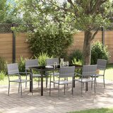 vidaXL Set od 7 vrtnih blagovaonskih stolica Sivi Poli Ratan | shoptok.hr