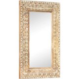 vidaXL Ročno izrezljano ogledalo 80x50x2,6 cm trden mangov les Cene