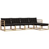  Set vanjskih sofa s jastukom 5 pcs Bijela i crna | shoptok.hr