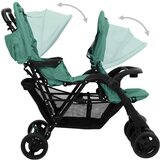 vidaXL Dječja kolica za blizance zelena čelična | shoptok.hr