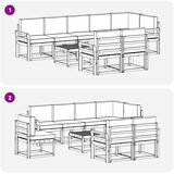  Set vanjskih sofa 9 kom. Bijela i krem Poliester Smeđa 59 x 59 x 37 cm | Shoptok.si