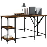 vidaXL Radni stol boja dimljenog hrasta 139x139x75cm konstruirano drvo | shoptok.hr