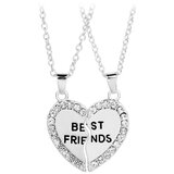 INF Ogrlica Best Friends puzzle heart 2-pack srebrna, (21237731) Cene