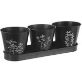 Orion Metalne posude za cvijeće u setu 3 kom za bilje ø 11 cm Black – | shoptok.hr