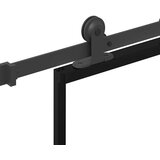 vidaXL Drsna vrata z opremo ESG steklo in aluminij 102x205 cm | Shoptok.si