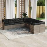  10-dijelni set vrtnih sofa poliratan s jastucima svijetlosivi | shoptok.hr
