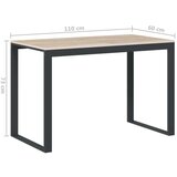 vidaXL Stol za računalo crni i boja hrasta 110 x 60 x 73 cm od iverice | shoptok.hr