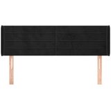  Vzglavje z ušesi črno 147x16x78/88 cm žamet, (20794651) | Shoptok.si