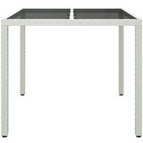  Vrtni stol 90x90x75 cm od kaljenog stakla i poliratana bijeli | shoptok.hr