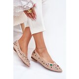 Boto Women's Ballerinas Decorated With Crystals Beige Valena | shoptok.hr