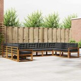  Set vanjskih sofa 9 kom. Prirodna i antracit Smeđa 404 x 251,5 x 73 cm | shoptok.hr