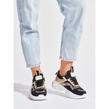 Shelvt Black and gold sneakers with a thick sole | Shoptok.si