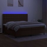  Krevet box spring s madracem LED tamnosmeđi 200x200 cm tkanina | shoptok.hr