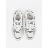 Shelvt White women's sneakers with silver inserts | Shoptok.si