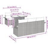 vidaXL 6-delni vrtni sofa set z blazinami Bež poly ratan | Shoptok.si