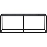  Konzolni stol crni 200 x 35 x 75,5 cm od kaljenog stakla | Shoptok.si