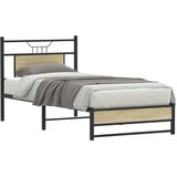 vidaXL Posteljni okvir brez vzmetnice hrast 90x190 cm inženirski les, (21829216) | Shoptok.si