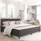 vidaXL Krevet od tkanine s oprugama tamnosivi 200 x 200 cm | shoptok.hr