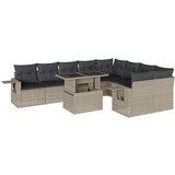 Maison Chic Seti vrtnega pohištva - Vrtna garnitura - Vrtni pohištvo set 10-delna z blazinami sv. siv poli ratan, (21819299) | Shoptok.si