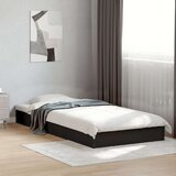 vidaXL Posteljni okvir črn 75x190 cm inženirski les | Shoptok.si