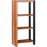 vidaXL Knjižna omara Rjava, Črna 50 x 30 x 110 cm Masiven les akacije | Shoptok.si