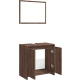  2-dijelni set kupaonskog namještaja boja smeđeg hrasta drveni | shoptok.hr