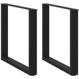  Noge za blagovaonski stol U-oblik 2 kom Crne 90 x (72-73) cm Čelik | shoptok.hr