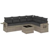 Maison Chic Seti vrtnega pohištva - Vrtna garnitura - Vrtni pohištvo set 7-delna z blazinami siv poli ratan, (21803237) | Shoptok.si