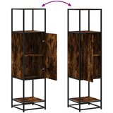  Visoka ploča dimljeni hrast 35,5x35x139cm izrađeno drvo i metal | shoptok.hr