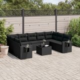  The Living Store Vrtna sedežna garnitura 10-delna z blazinami črn poli ratan - Vrtna Sedežna Garniture, (21477981) | Shoptok.si
