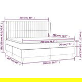  Krevet s oprugama i madracem krem 200 x 200 cm od tkanine | shoptok.hr